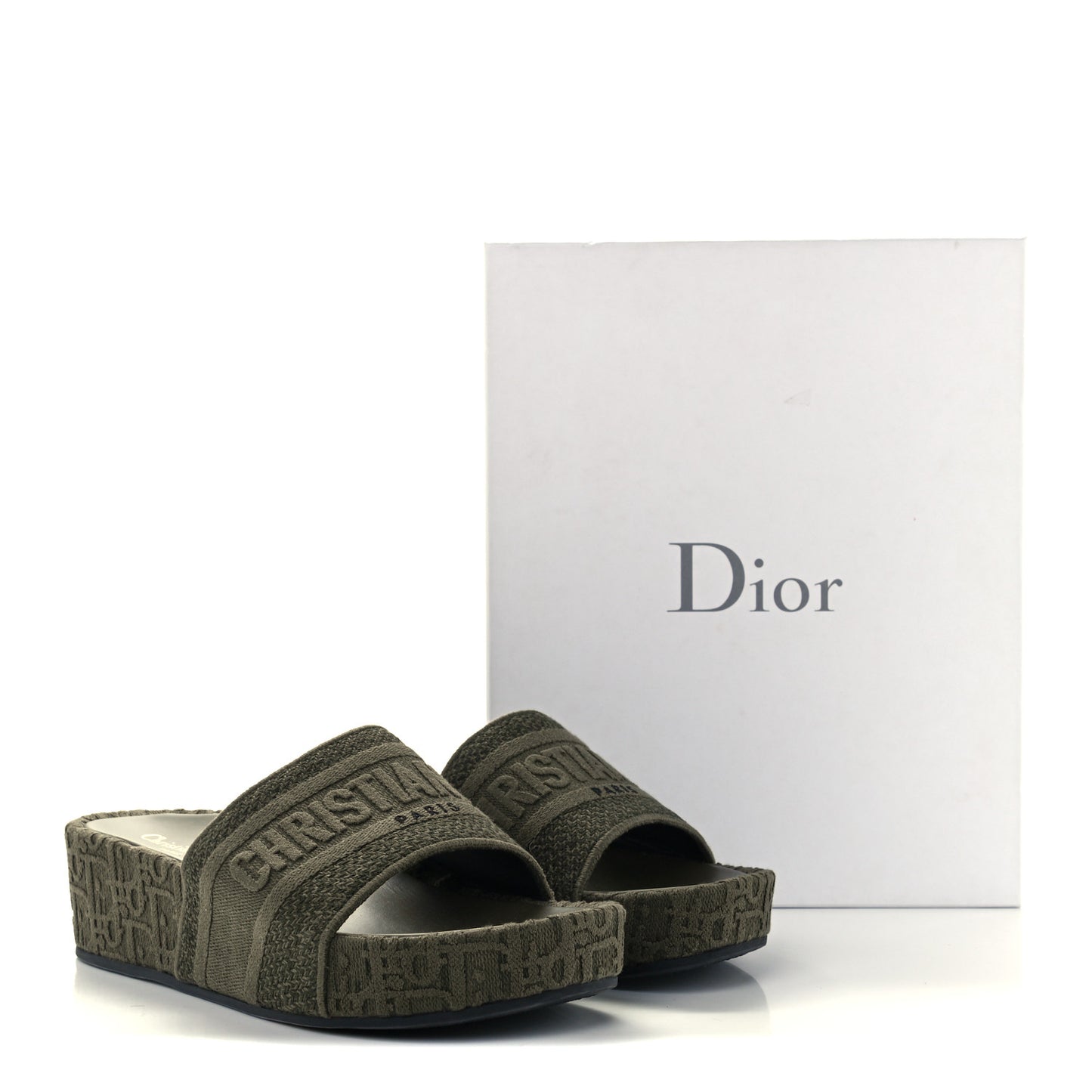 Oblique Denim D-Way Platform Sandal 40 Kaki