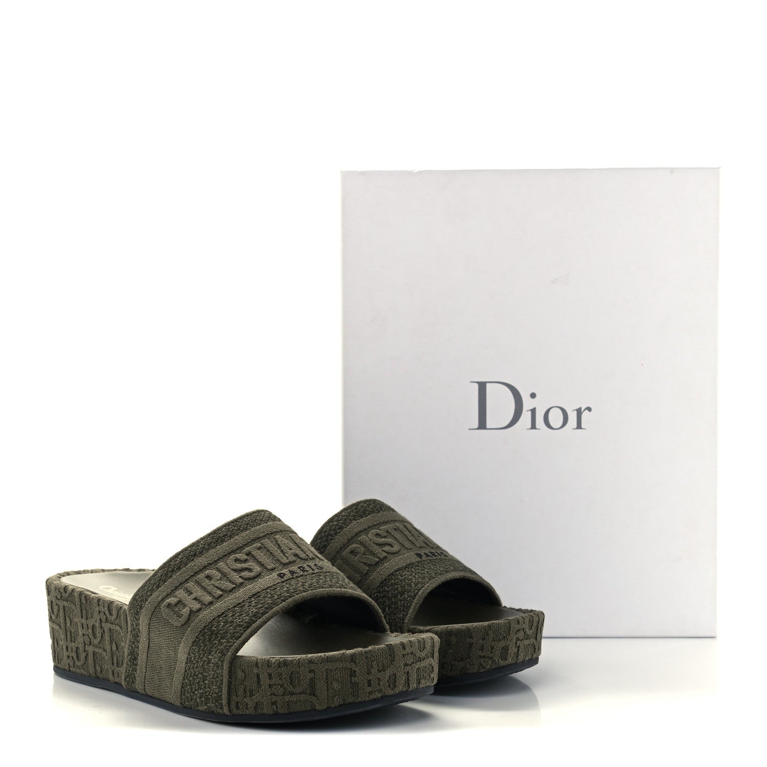 Christian Dior Oblique Denim D-Way Platform Sandal 40 Kaki 10 of 10