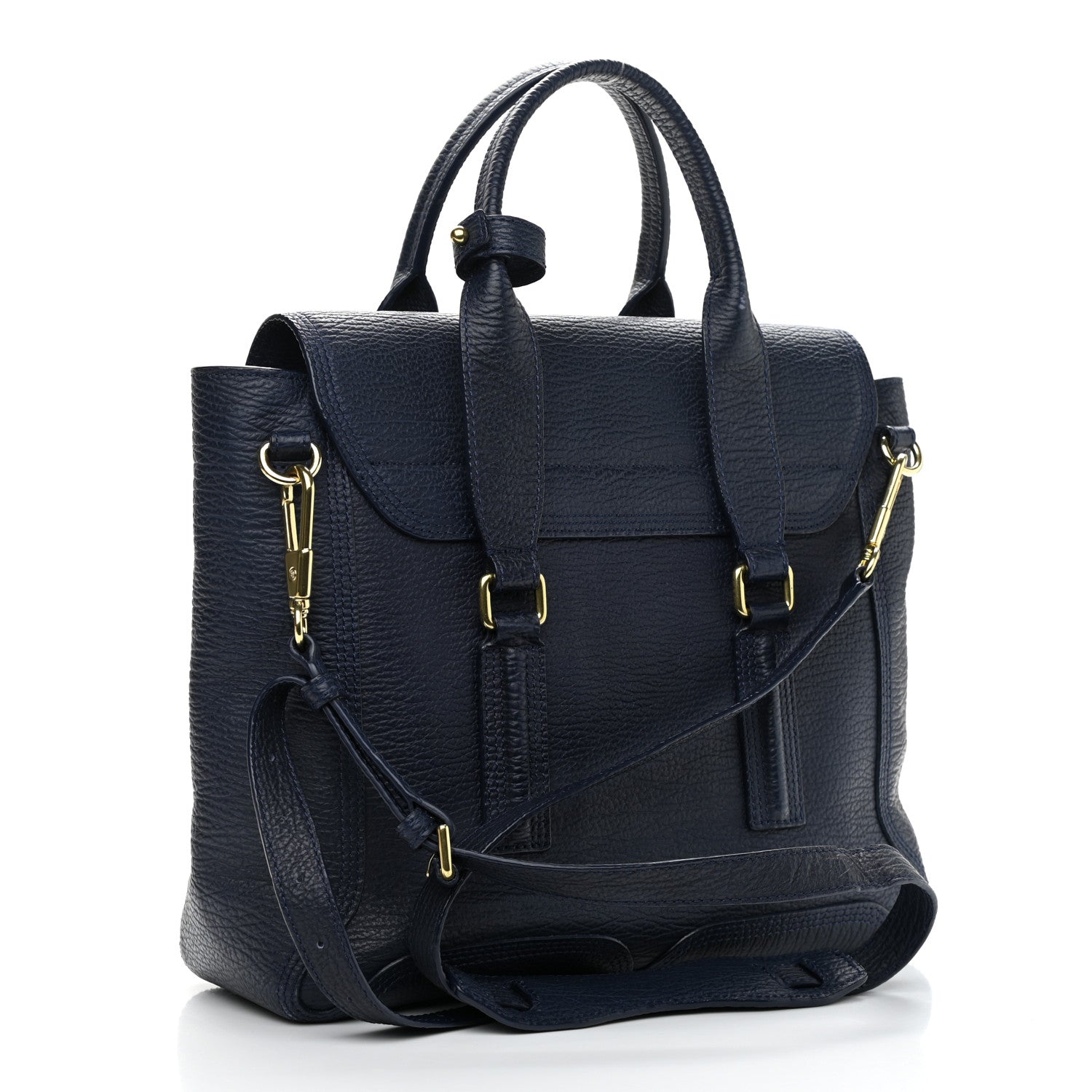 3.1 Phillip Lim Textured Calfskin Medium Pashli Satchel Ink 3 of 12