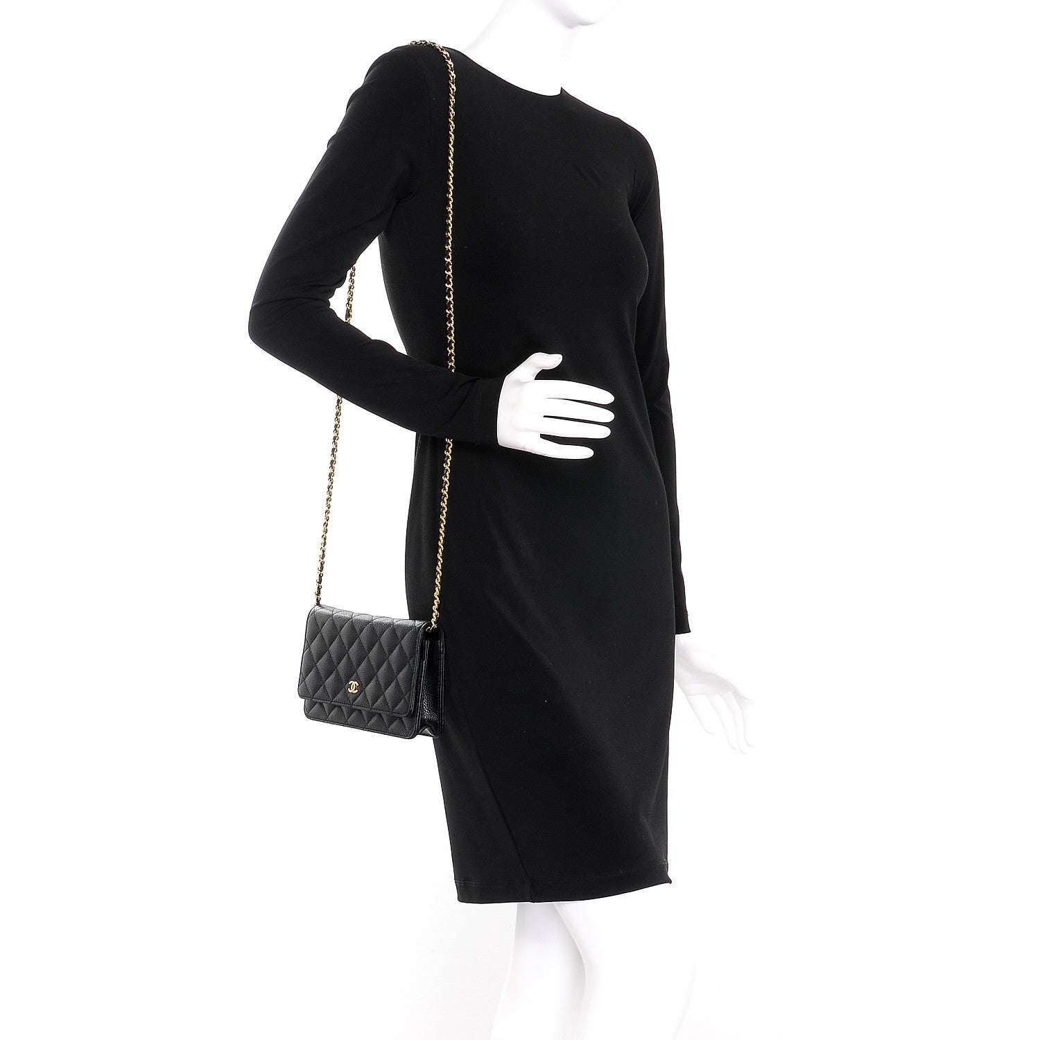 Chanel Caviar Quilted Wallet On Chain WOC Black 2 of 9