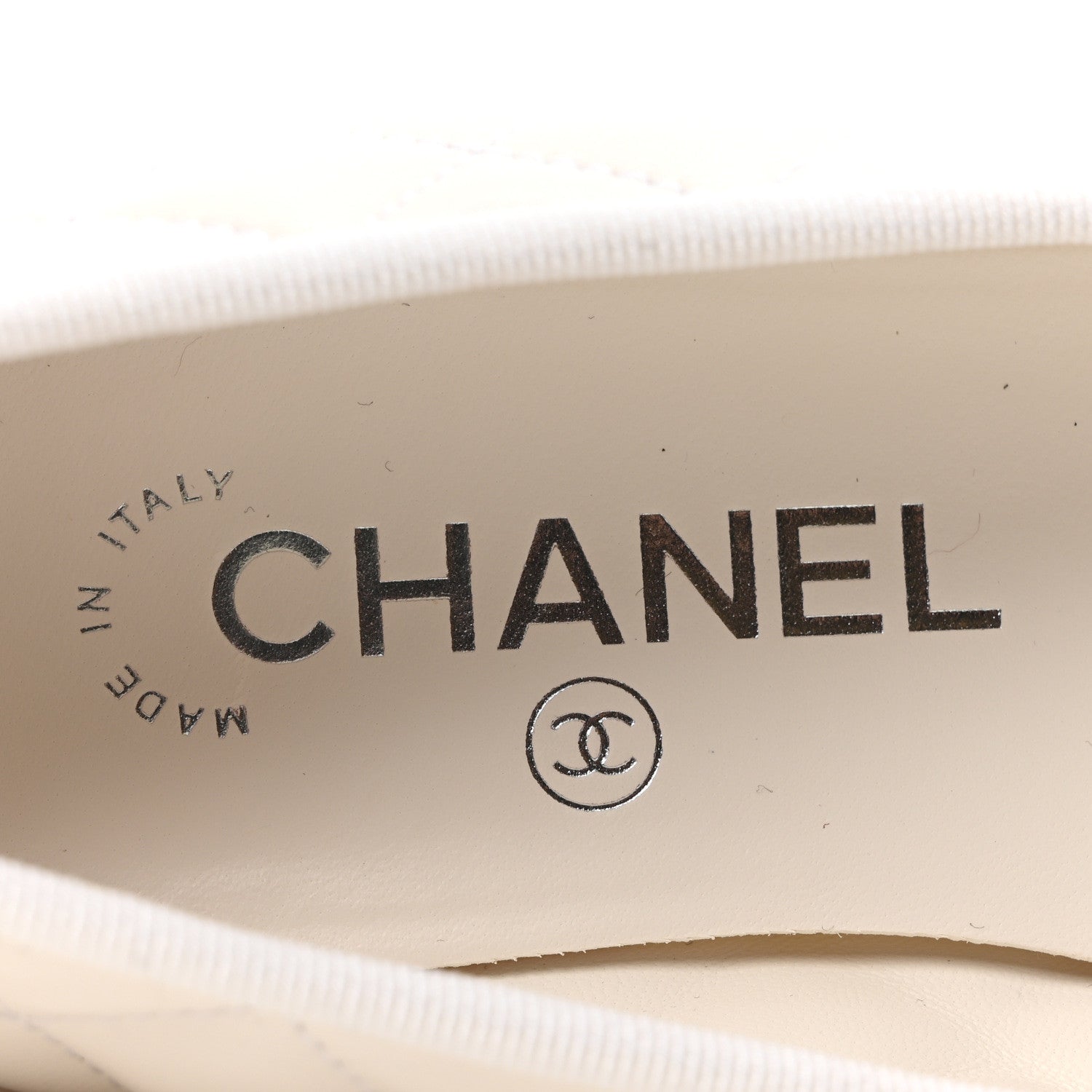 Chanel Canvas Lambskin Quilted CC Cap Toe Ballerina Flats 36 White Black 8 of 9