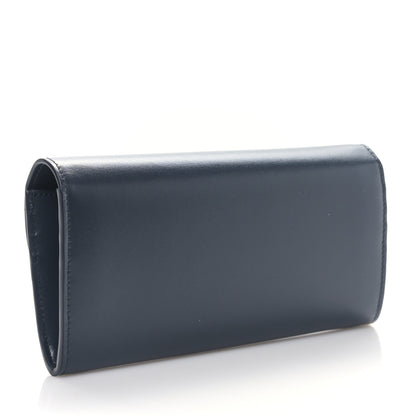 Celine Shiny Calfskin Long Triomphe Wallet Navy 3 of 10