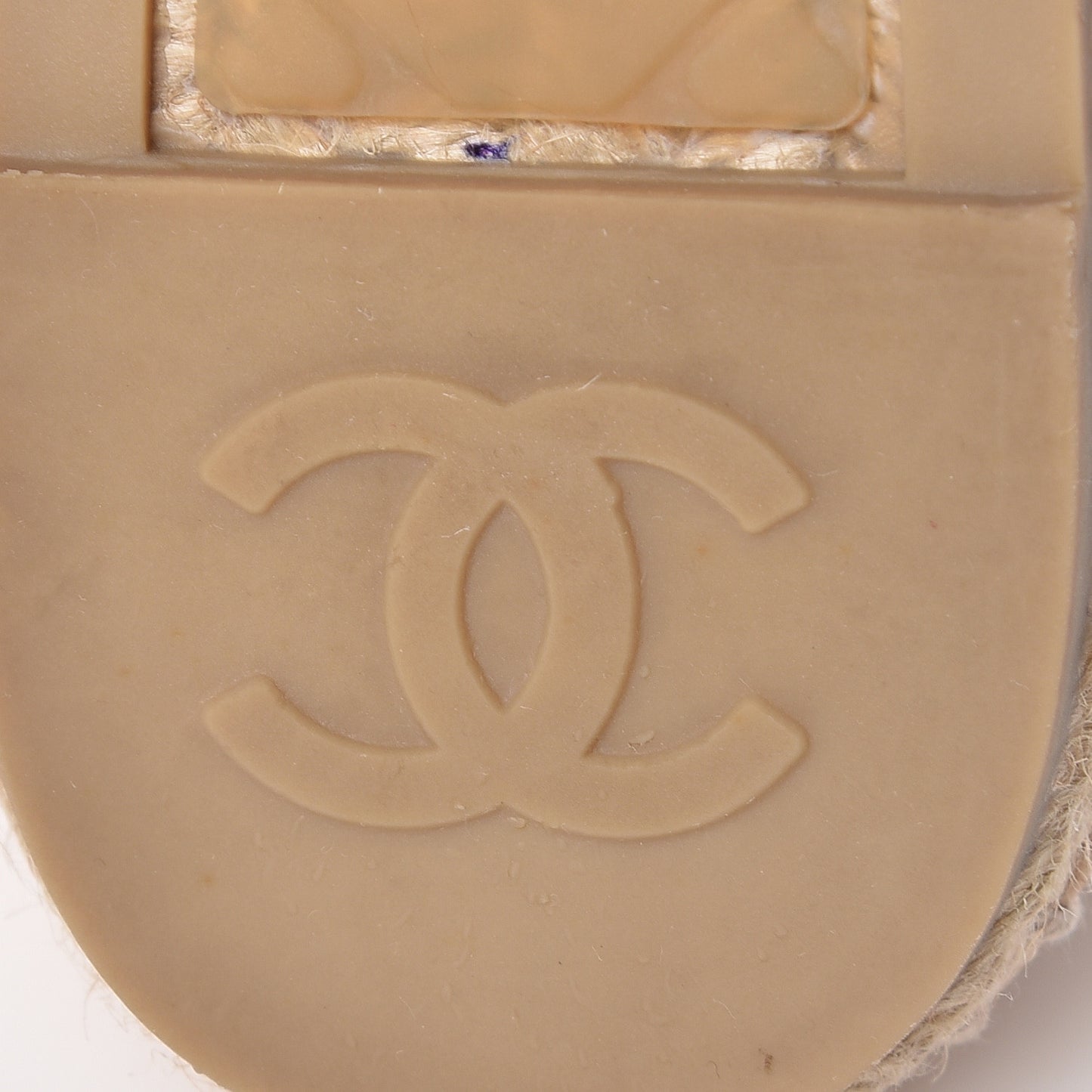 Lambskin CC Espadrilles 37 Beige Black