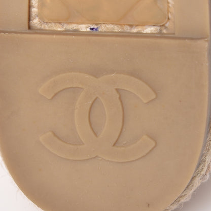Chanel Lambskin CC Espadrilles 37 Beige Black 8 of 11