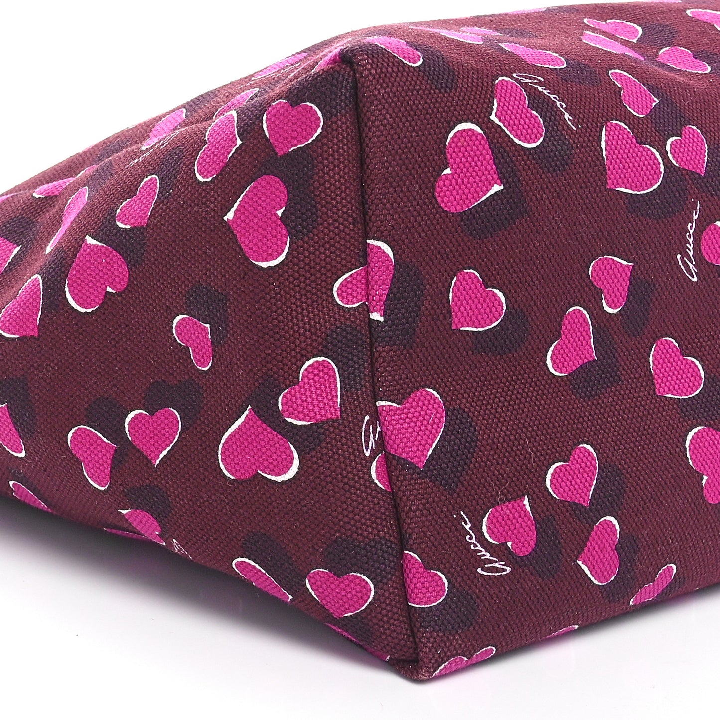Canvas Heartbeat Print Medium Tote New Wine