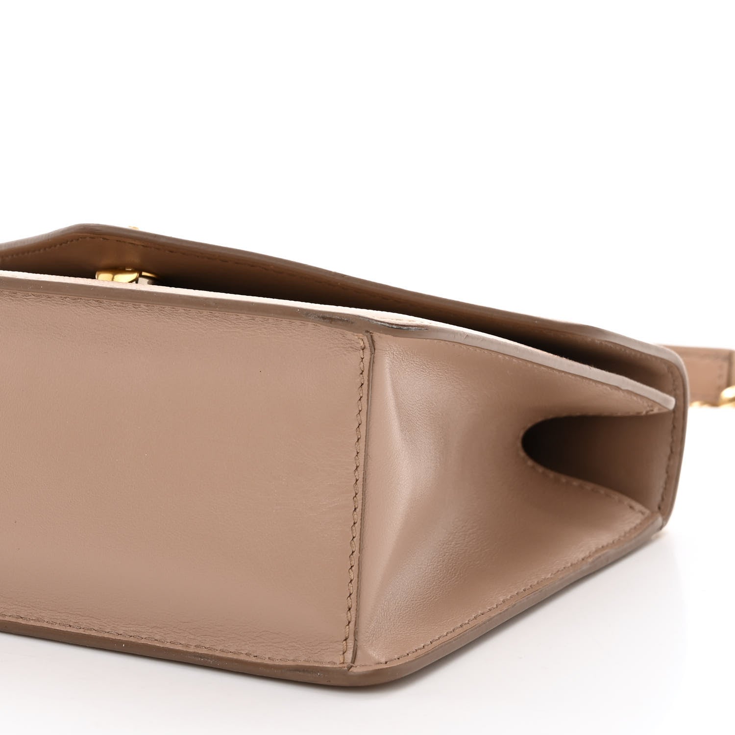 Prada Saffiano Soft Calfskin Metal Triangle Logo Envelope Chain Shoulder Bag Cammeo 9 of 9