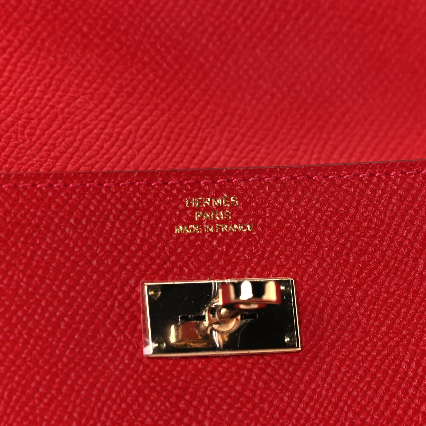 Epsom Kelly Longue Wallet Rouge Casaque