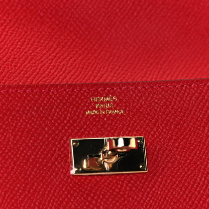 Hermes Epsom Kelly Longue Wallet Rouge Casaque 7 of 10