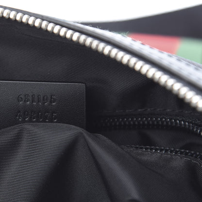 Gucci Techno Canvas Selleria Calfskin Web Small Flat Messenger Bag Black 7 of 10