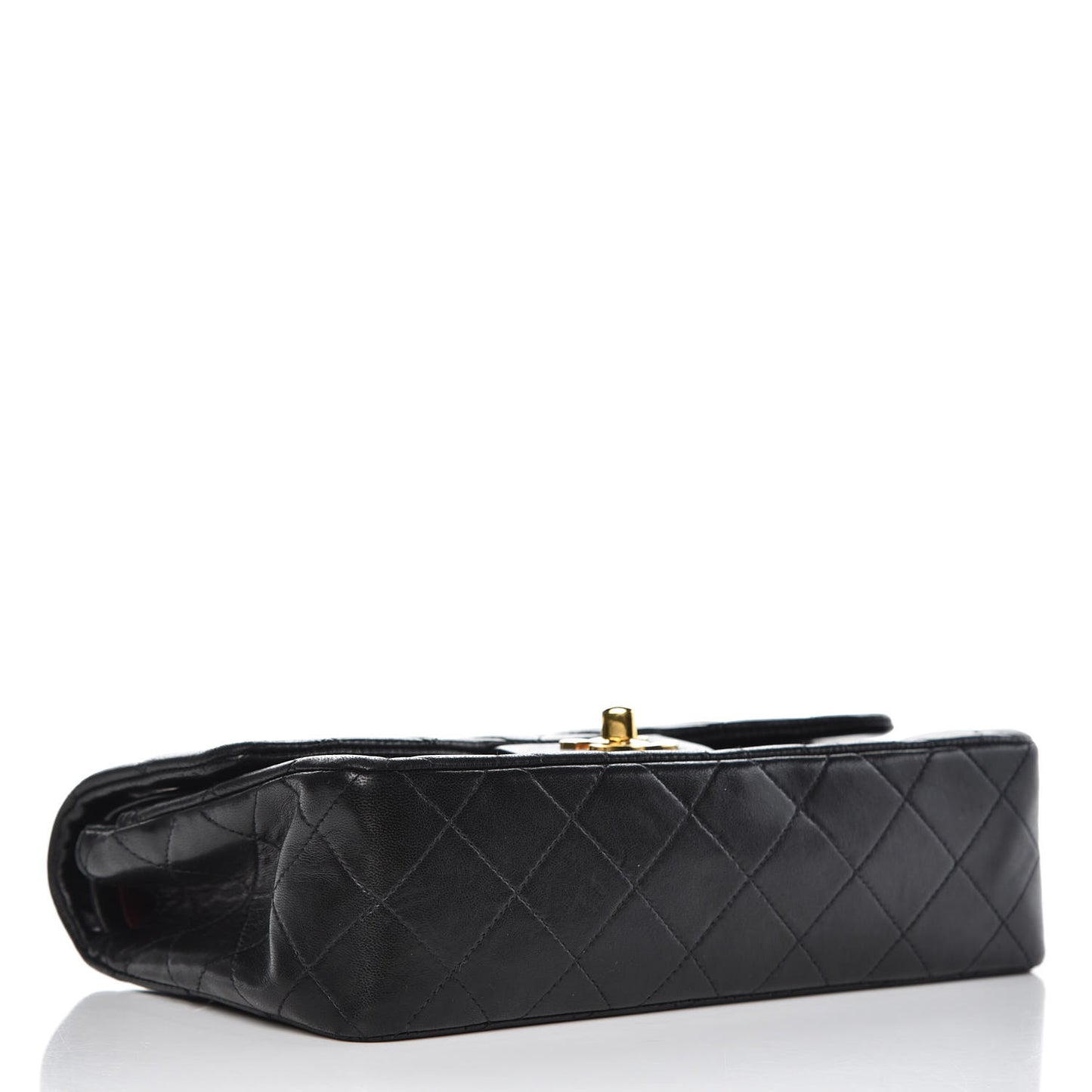 Lambskin Quilted Small Double Flap Black