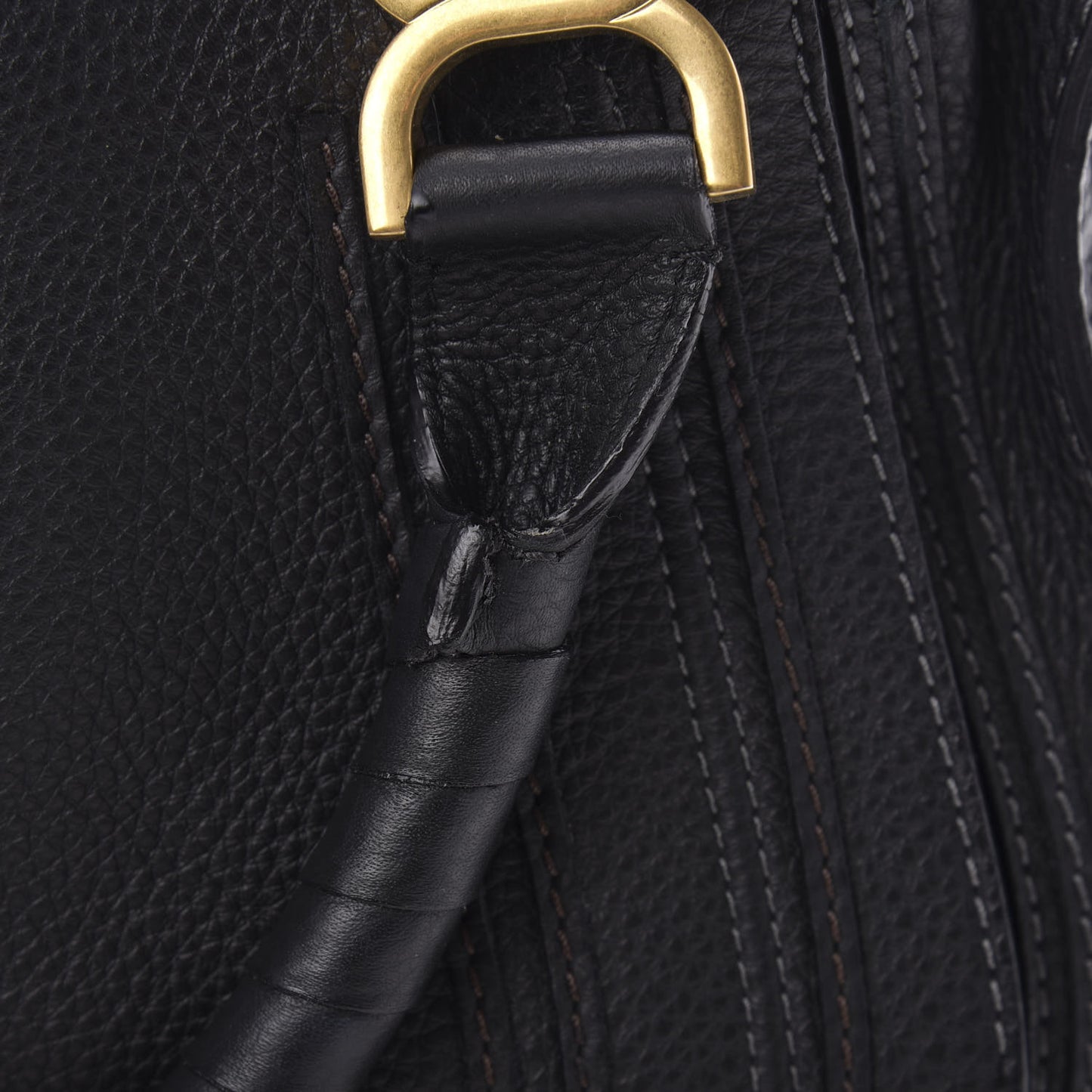 Calfskin Large Marcie Satchel Black
