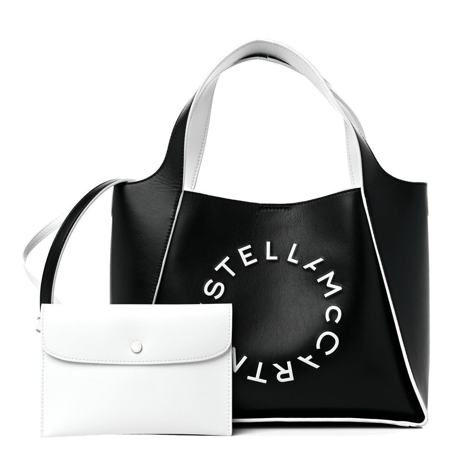 Stella McCartney Eco Alter Nappa Mini Crossbody Black White 1 of 9