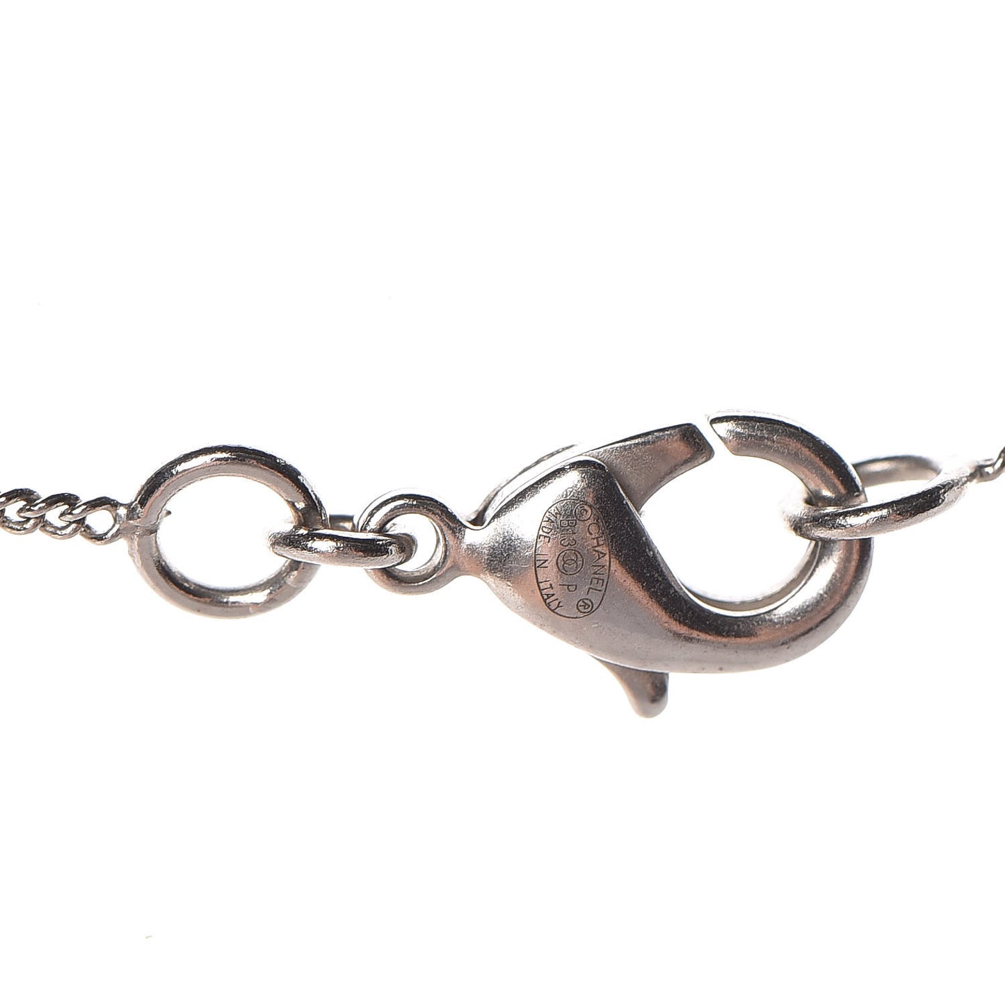 Baguette Crystal CC Necklace Silver