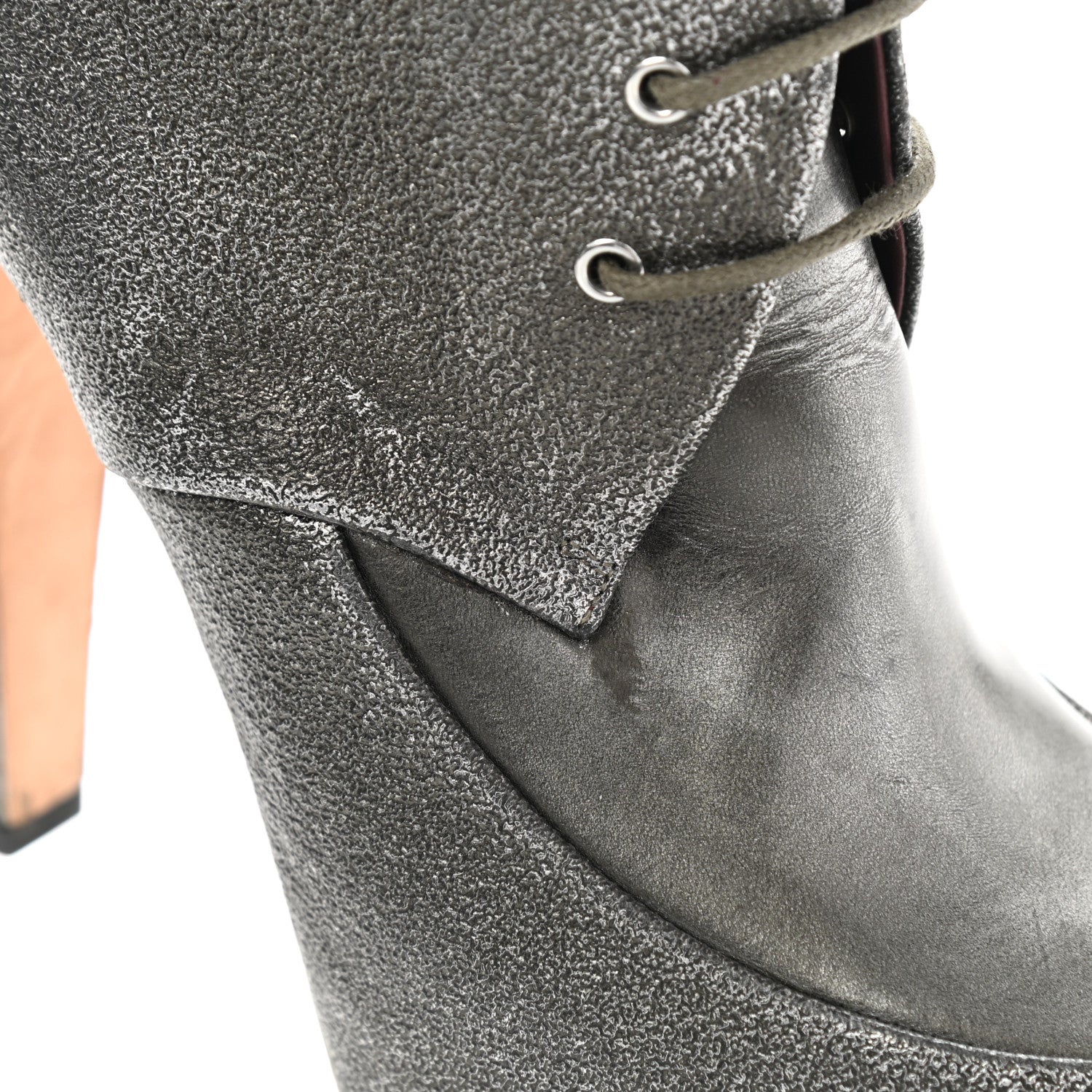 Chanel Metallic Calfskin Lacets Booties 39 Silver 10 of 10