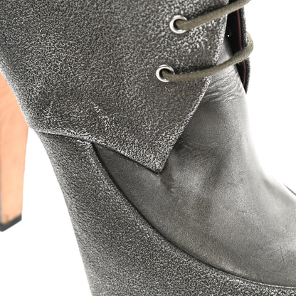 Chanel Metallic Calfskin Lacets Booties 39 Silver 10 of 10