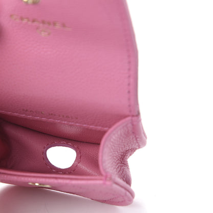 Chanel Caviar Quilted Crystal CC Airpods Pro and Phone Case With Chain Pink 6 of 13