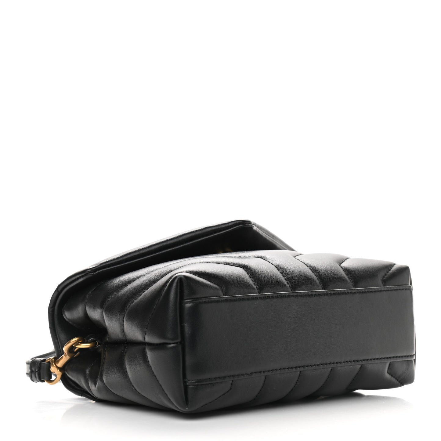 Calfskin Y Quilted Monogram Toy Loulou Crossbody Bag Black