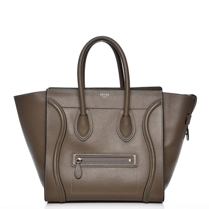 Celine Drummed Calfskin Mini Luggage Souris 1 of 17