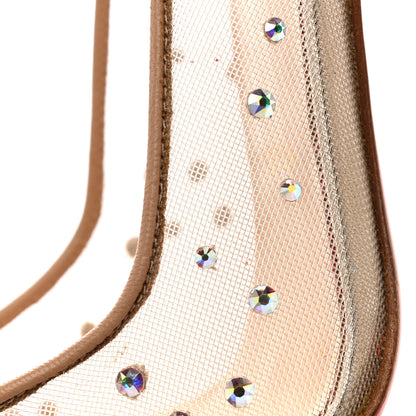 Christian Louboutin Suede Lame Crystal Strass Follies 100 Pumps 37 Light Silk 10 of 11