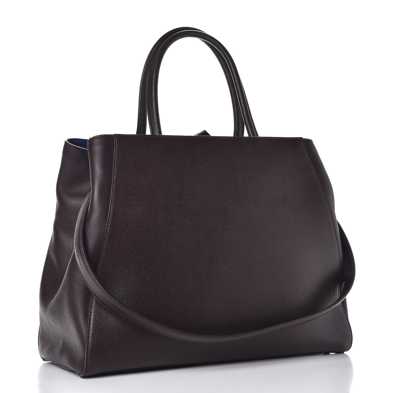 Fendi Vitello Elite Regular 2Jours Tote Caffe Noir Navy 3 of 7