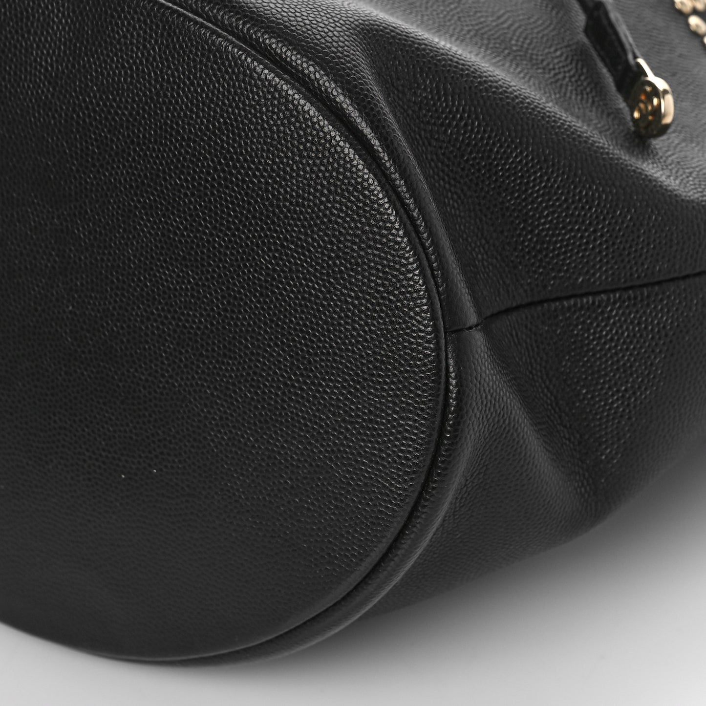 Caviar Deauville Drawstring Bucket Bag Black