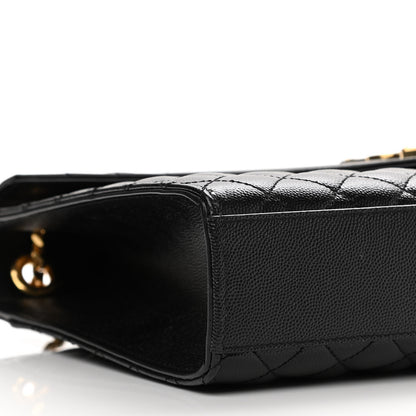 Saint Laurent Grain De Poudre Textured Mixed Matelasse Large Triquilt Monogram Satchel Black 10 of 12