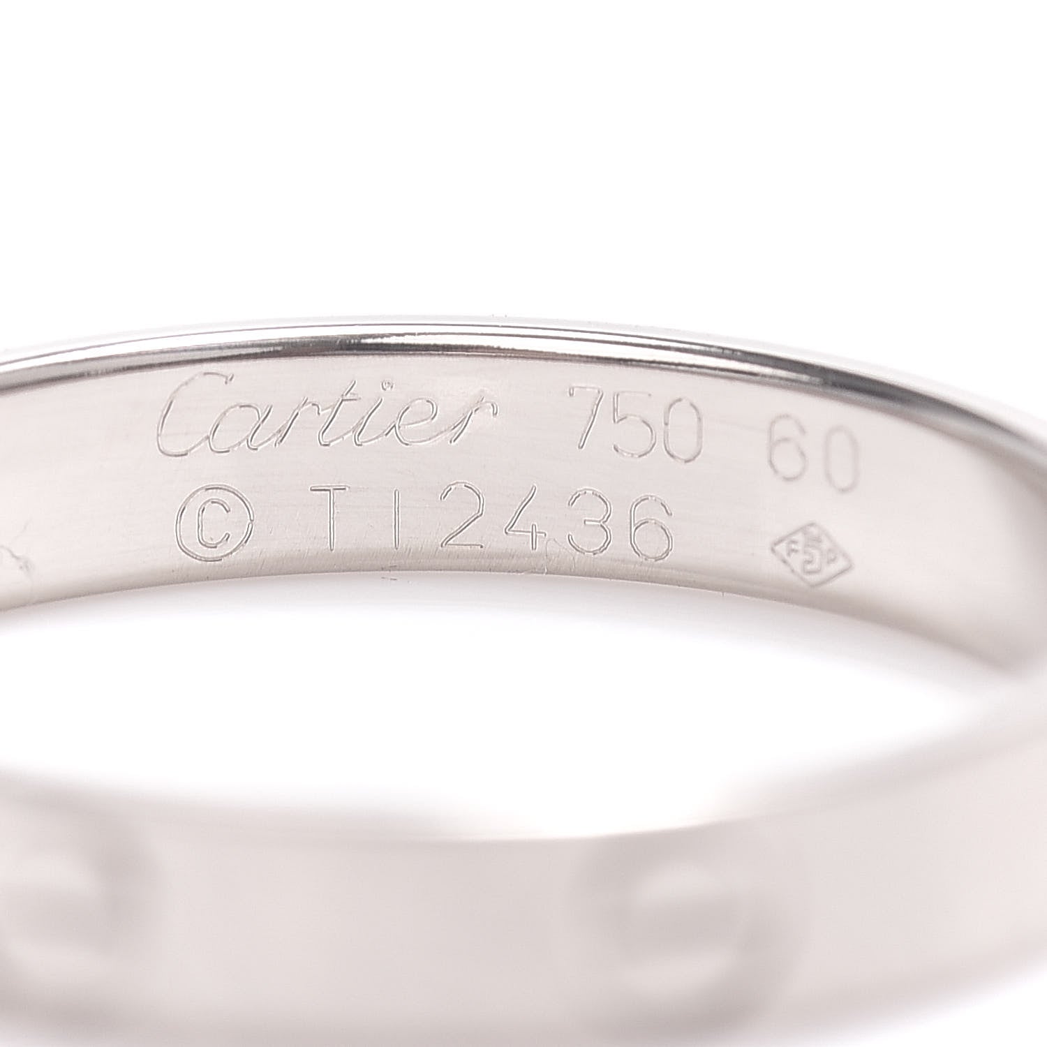 Cartier 18K White Gold 4mm LOVE Wedding Band Ring 60 9 4 of 4
