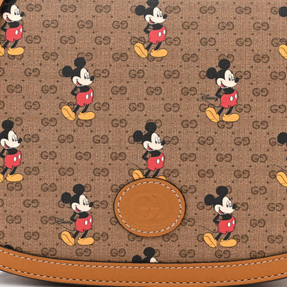 Gucci X DISNEY Mini Vintage GG Supreme Monogram Mickey Mouse Small Flap Messenger Bag Beige Vintage Sun Oil 8 of 10