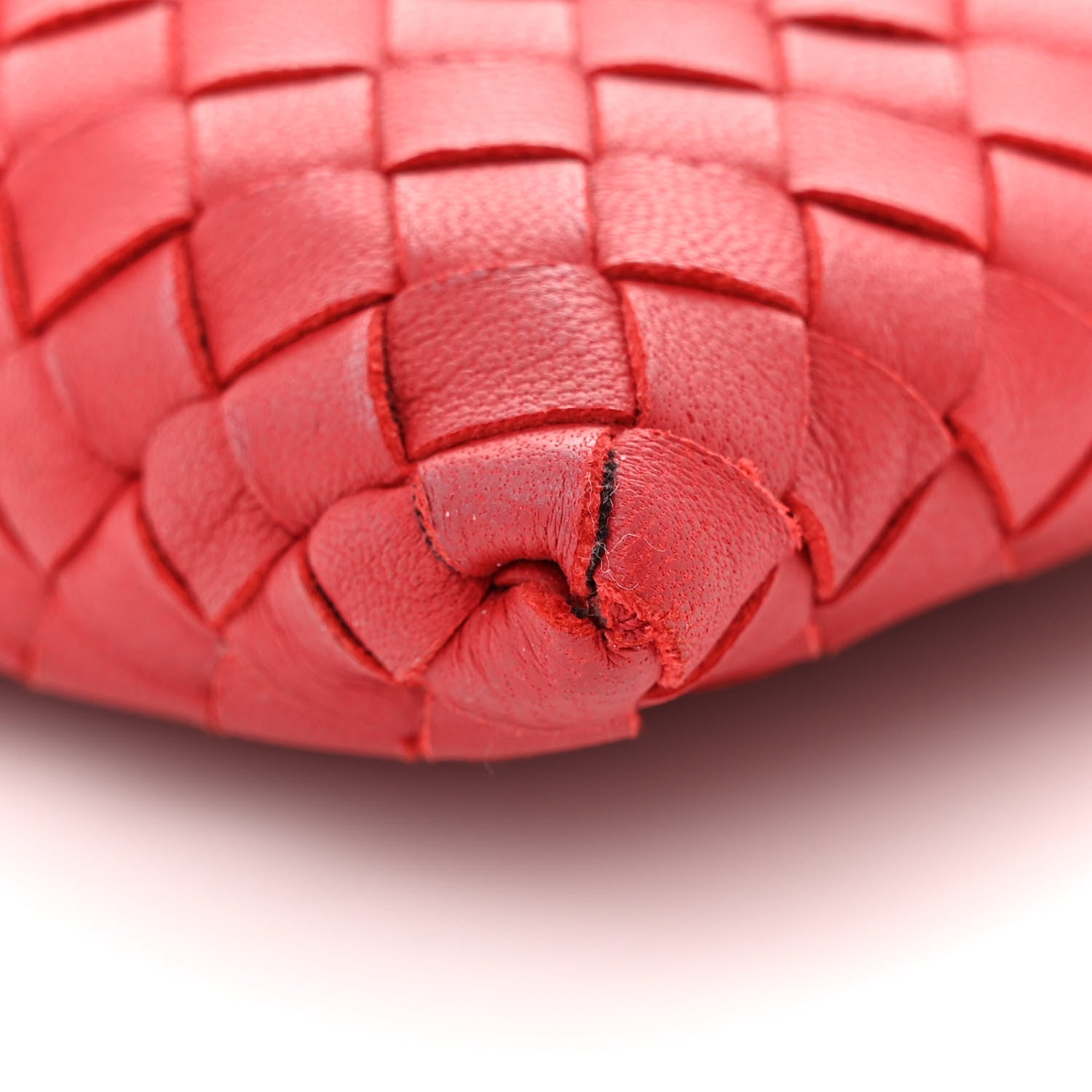 Bottega Veneta Nappa Intrecciato Biletto Chain Crossbody Red 10 of 11