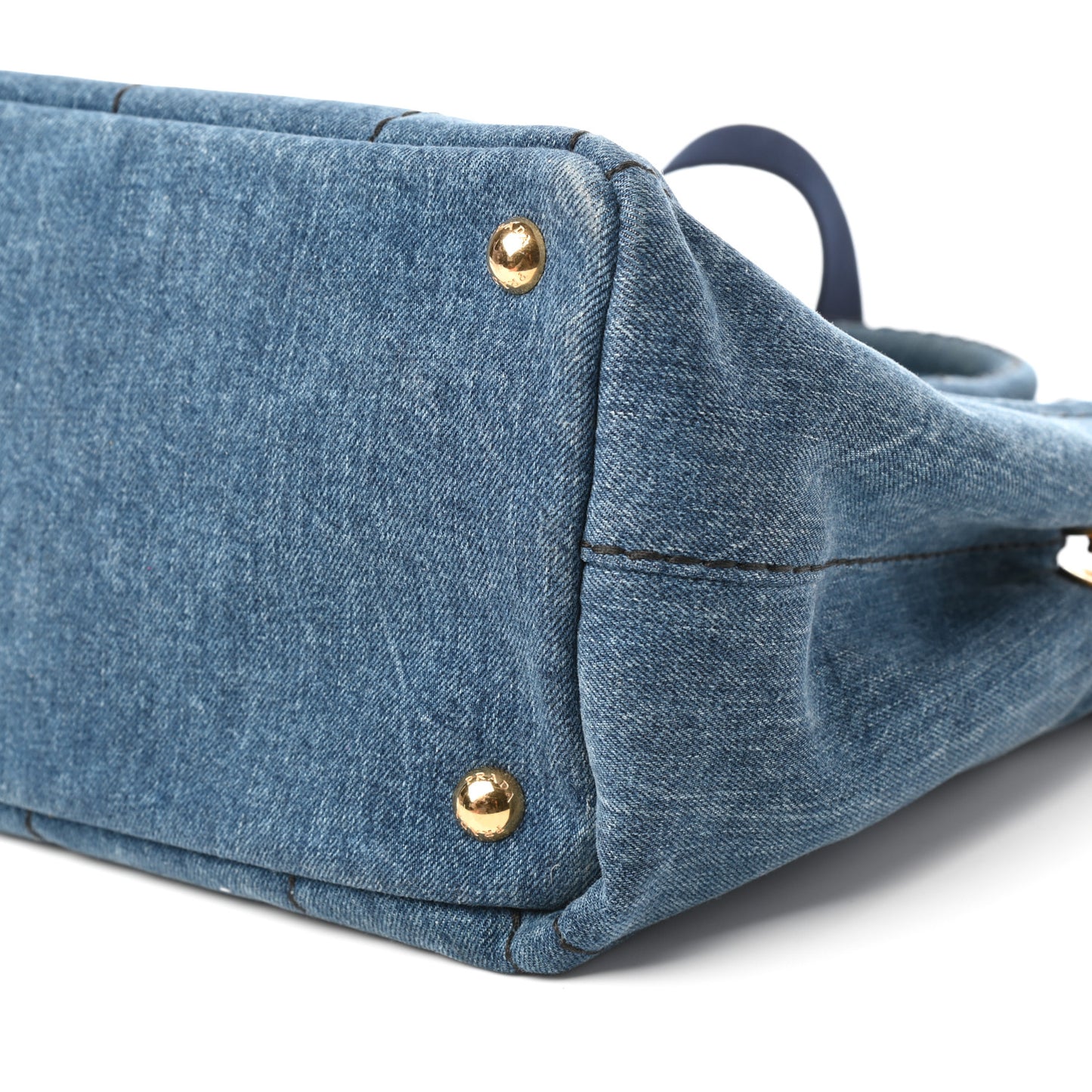 Denim Small Logo Tote Bleu