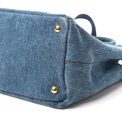 Prada Denim Small Logo Tote Bleu 9 of 9