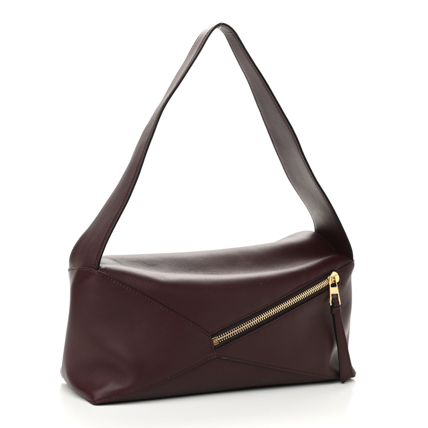 Calfskin Puzzle Hobo Prune