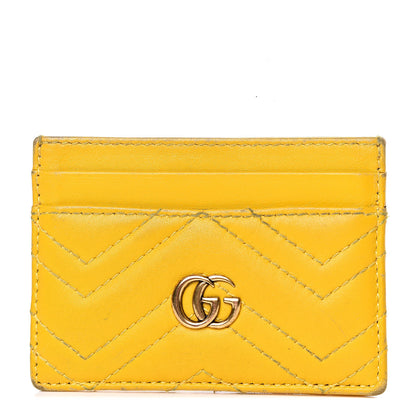 Gucci Calfskin Matelasse GG Marmont Card Holder Stone Topaz 1 of 13