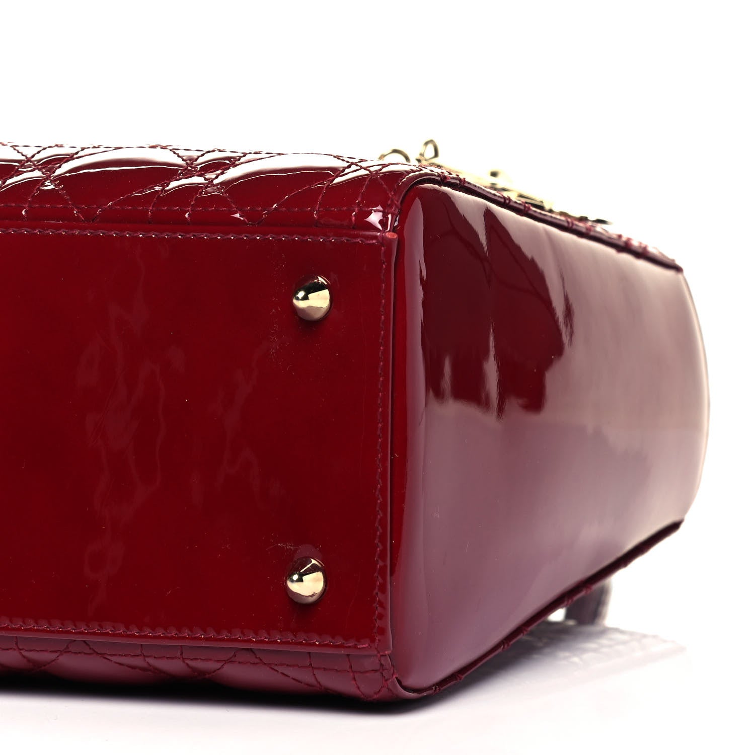 Christian Dior Patent Cannage Medium Lady Dior Burgundy Red 7 of 10