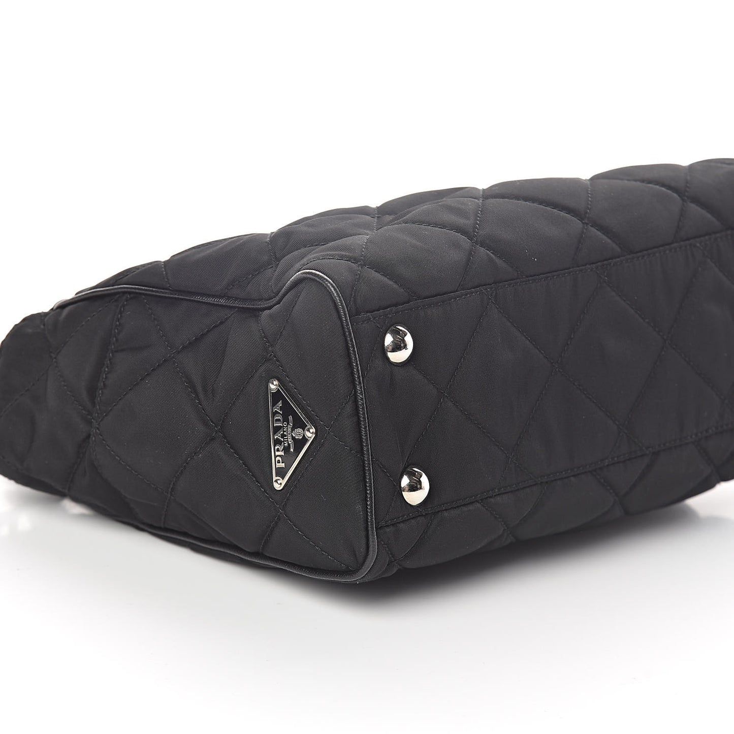 Nylon Tessuto Impuntu Quilted Shoulder Bag Black