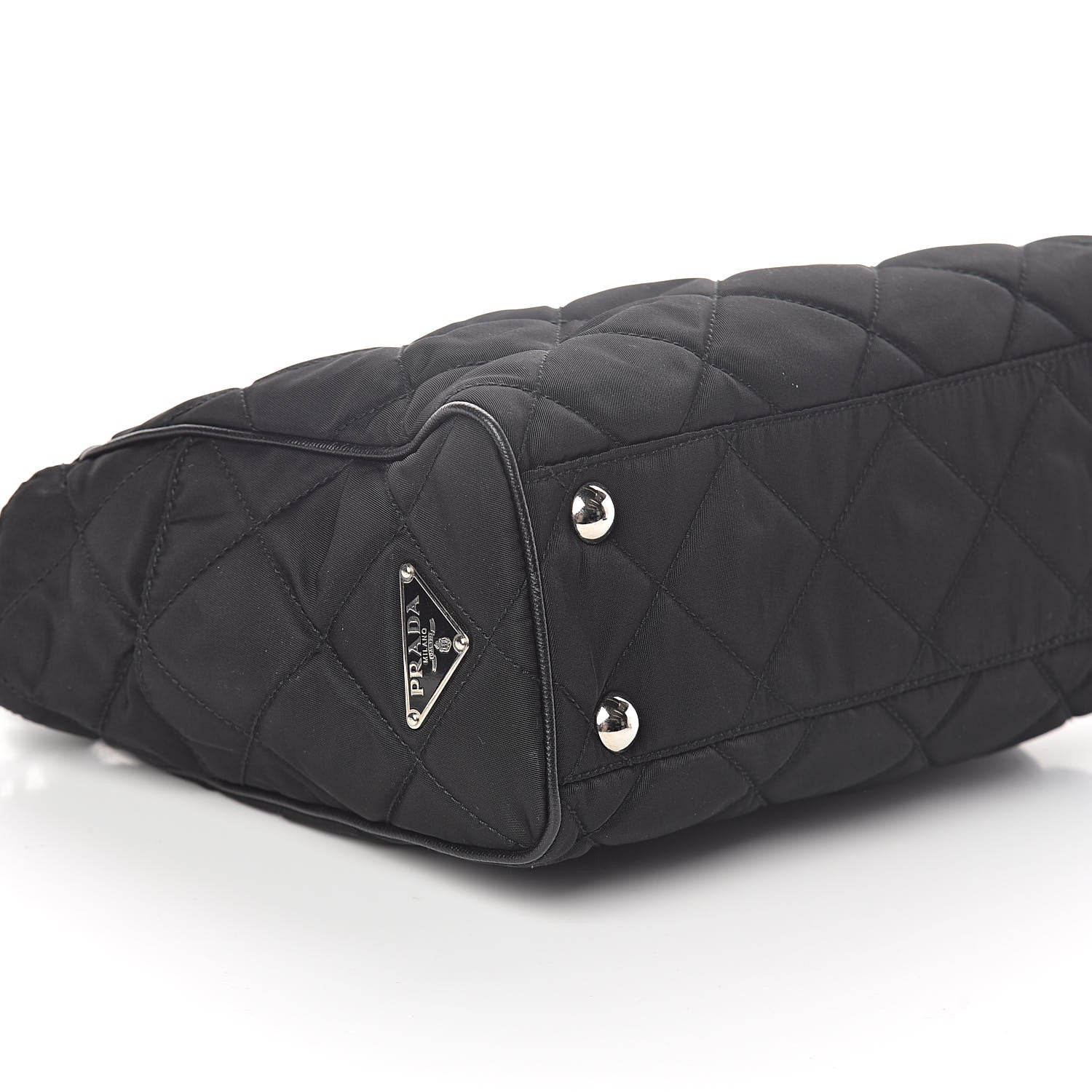 Prada Nylon Tessuto Impuntu Quilted Shoulder Bag Black 8 of 9