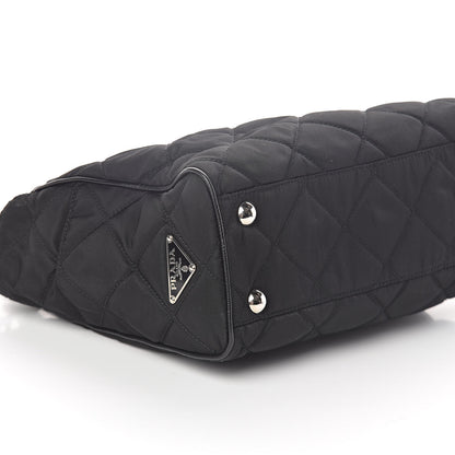 Prada Nylon Tessuto Impuntu Quilted Shoulder Bag Black 8 of 9