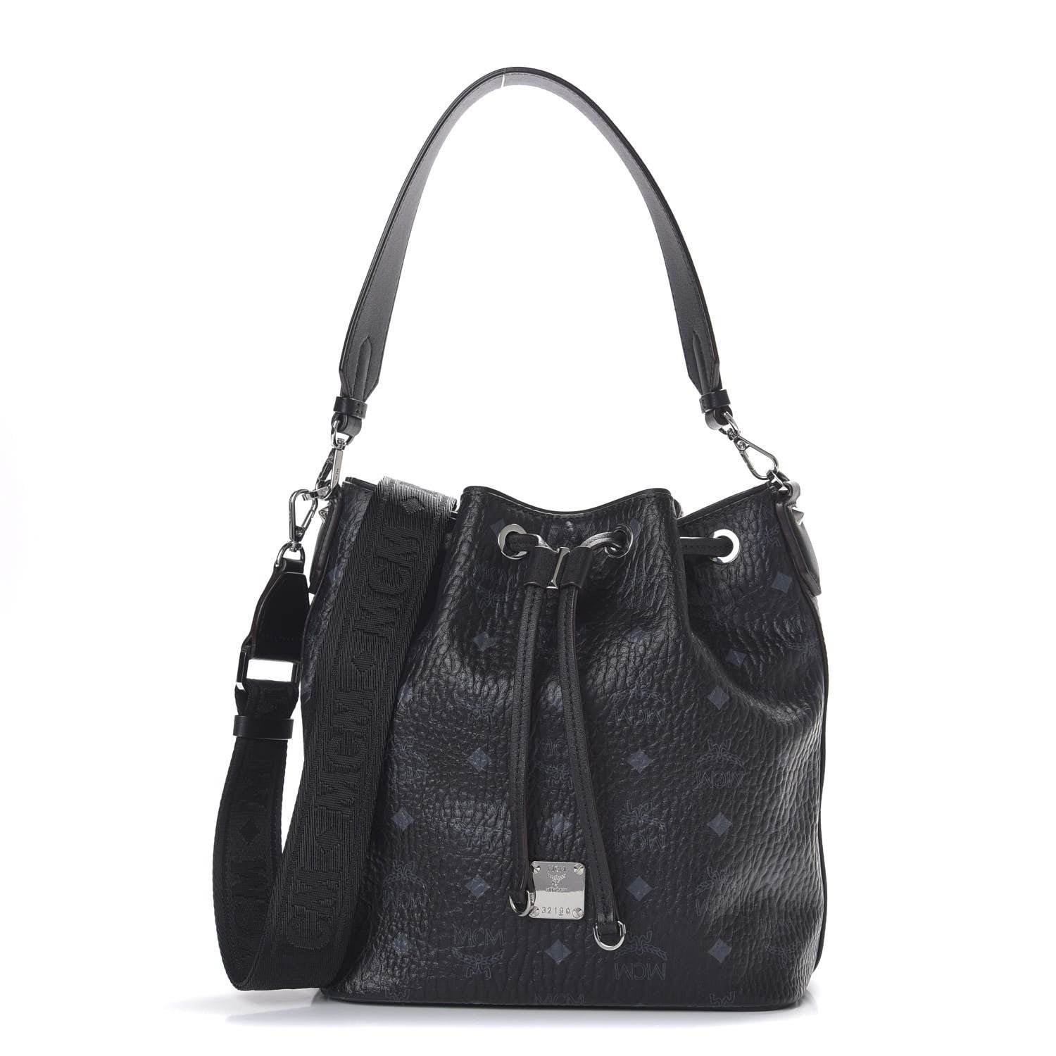 MCM Visetos Small Essential Drawstring Bucket Bag Black 1 of 8