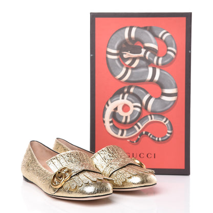 Gucci Galassia GG Marmont Fringe Flats 39.5 Platino 9 of 9