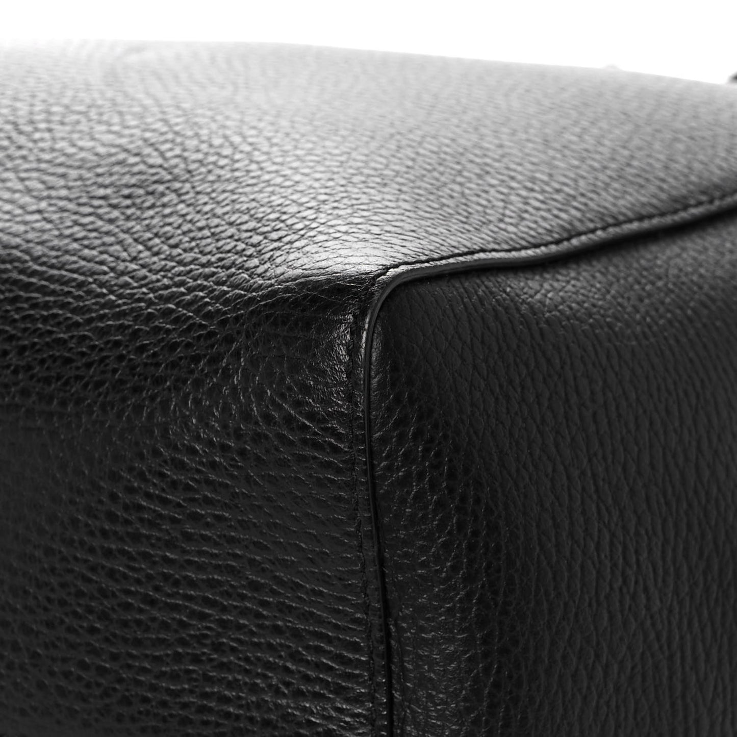 Pebbled Calfskin Medium Swing Tote Black