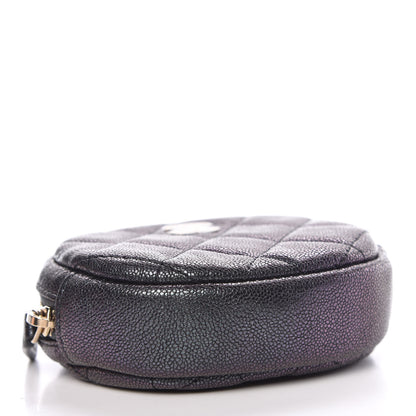 Chanel Iridescent Caviar Quilted Zip Around Classic Coin Purse Black 4 of 8