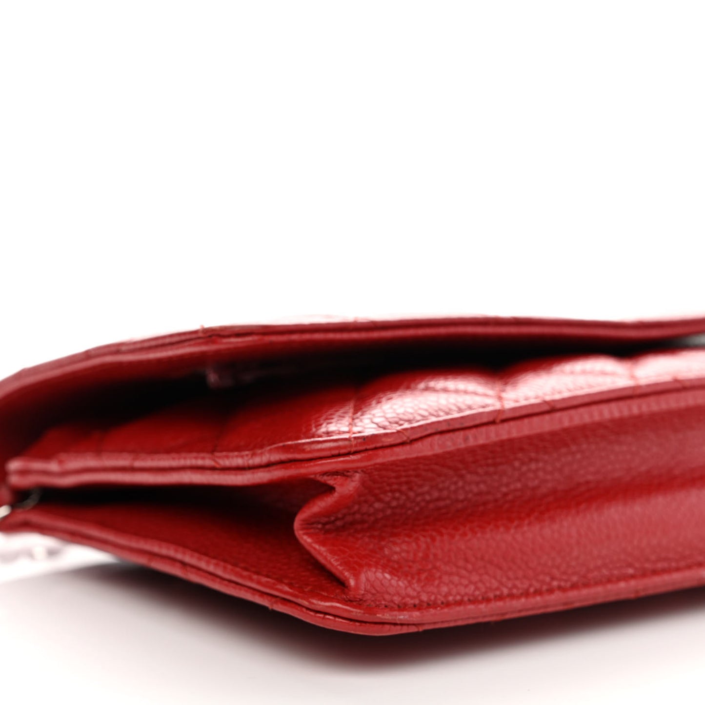 Caviar Quilted Wallet On Chain WOC Red