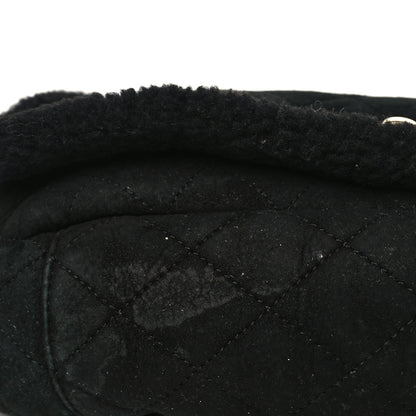 Chanel Shearling Suede Quilted Fur Flap Black 12 of 12