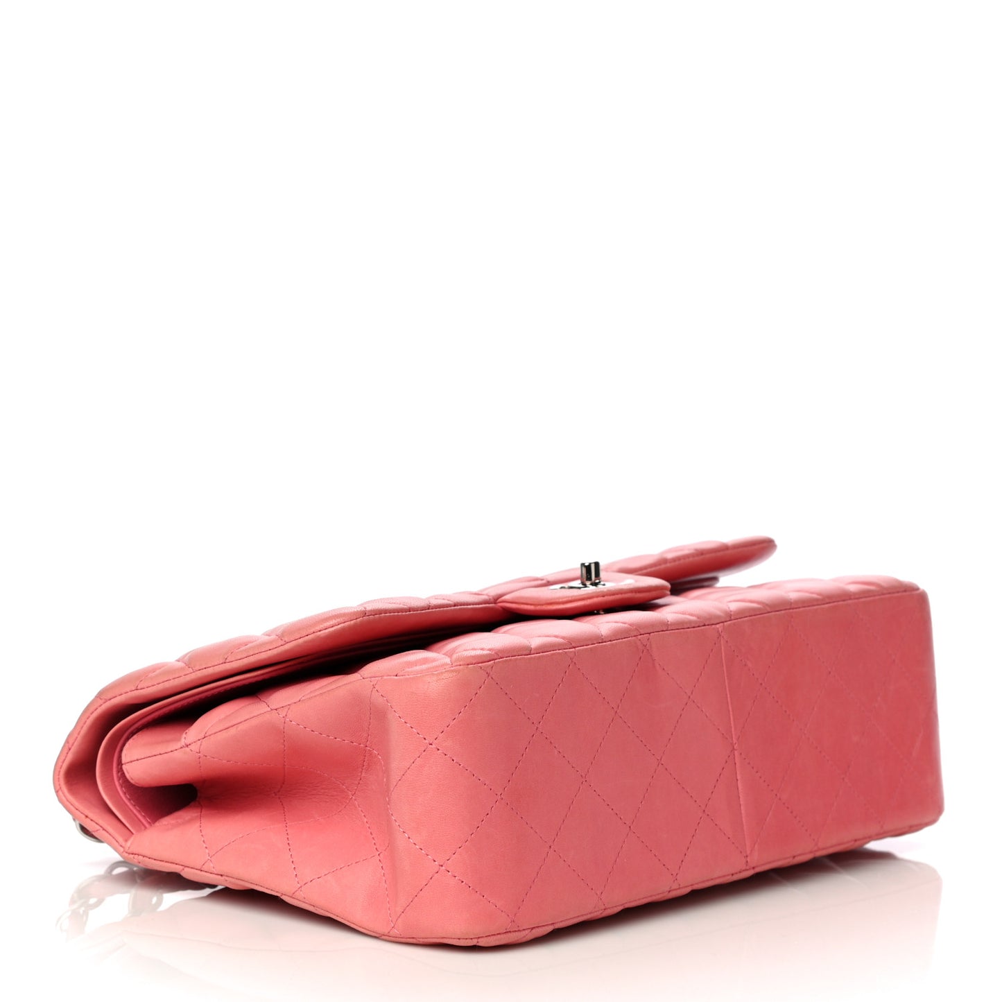 Lambskin Quilted Jumbo Double Flap Pink