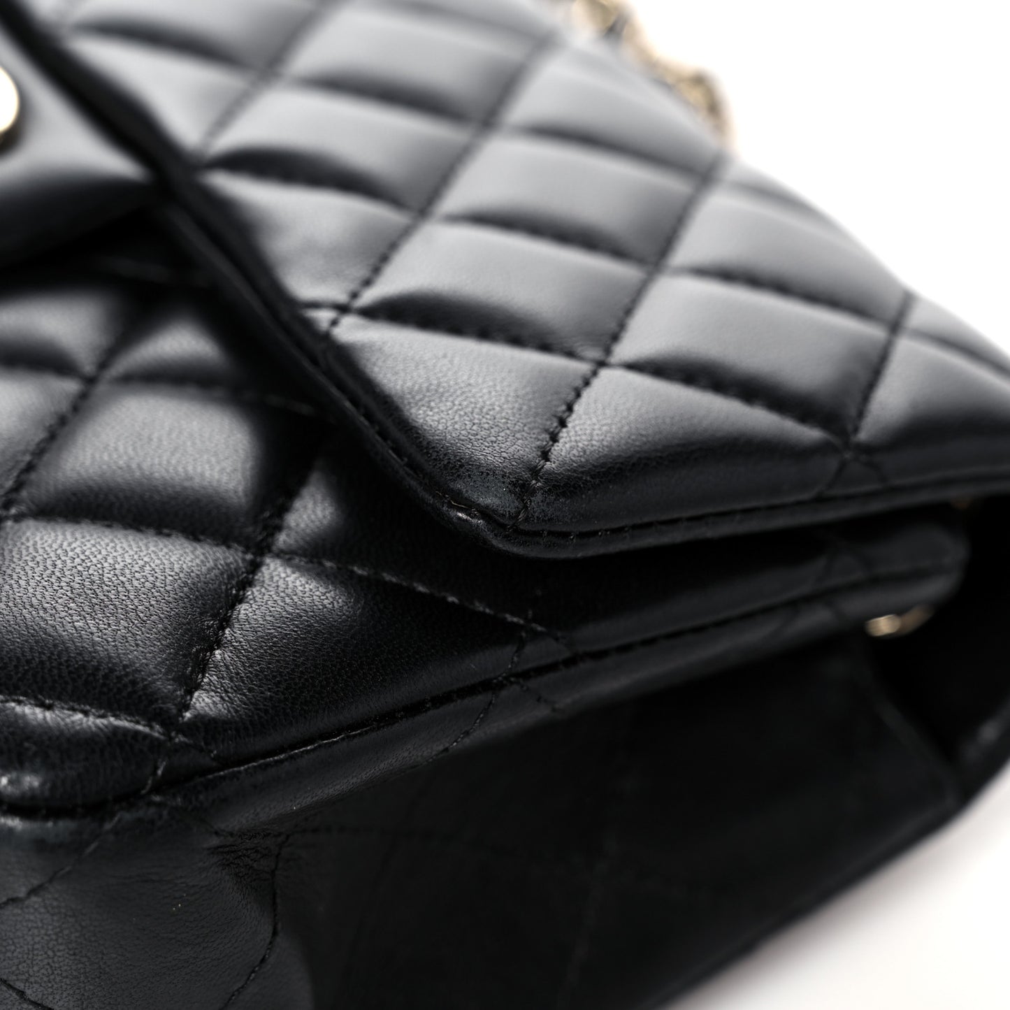 Lambskin Quilted Mini Rectangular Flap Black