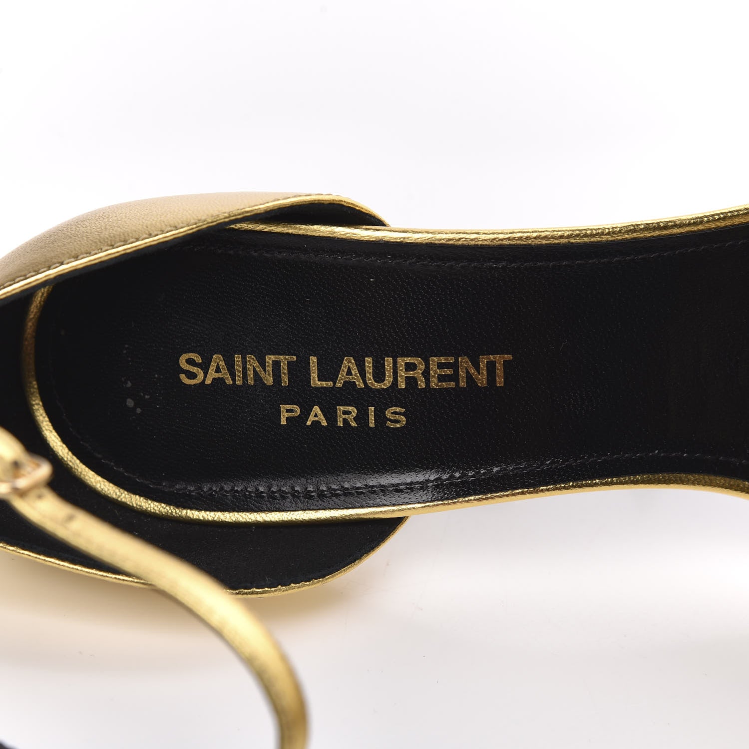 Saint Laurent Metallic Lambskin Opyum 110 Sandals 36.5 Oro 8 of 11