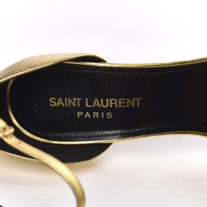 Saint Laurent Metallic Lambskin Opyum 110 Sandals 36.5 Oro 8 of 11