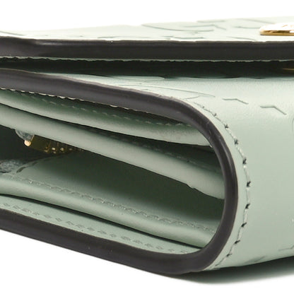 Gucci Gilbert Calfskin Jumbo GG Embossed Tri-Fold Wallet Salvy Green 9 of 9
