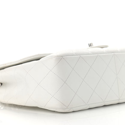 Chanel Caviar Quilted Jumbo Single Flap White 9 of 11