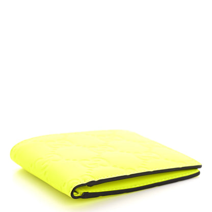 Gucci Rubber Effect GG Embossed Bi-Fold Wallet Fluorescent Yellow 4 of 9